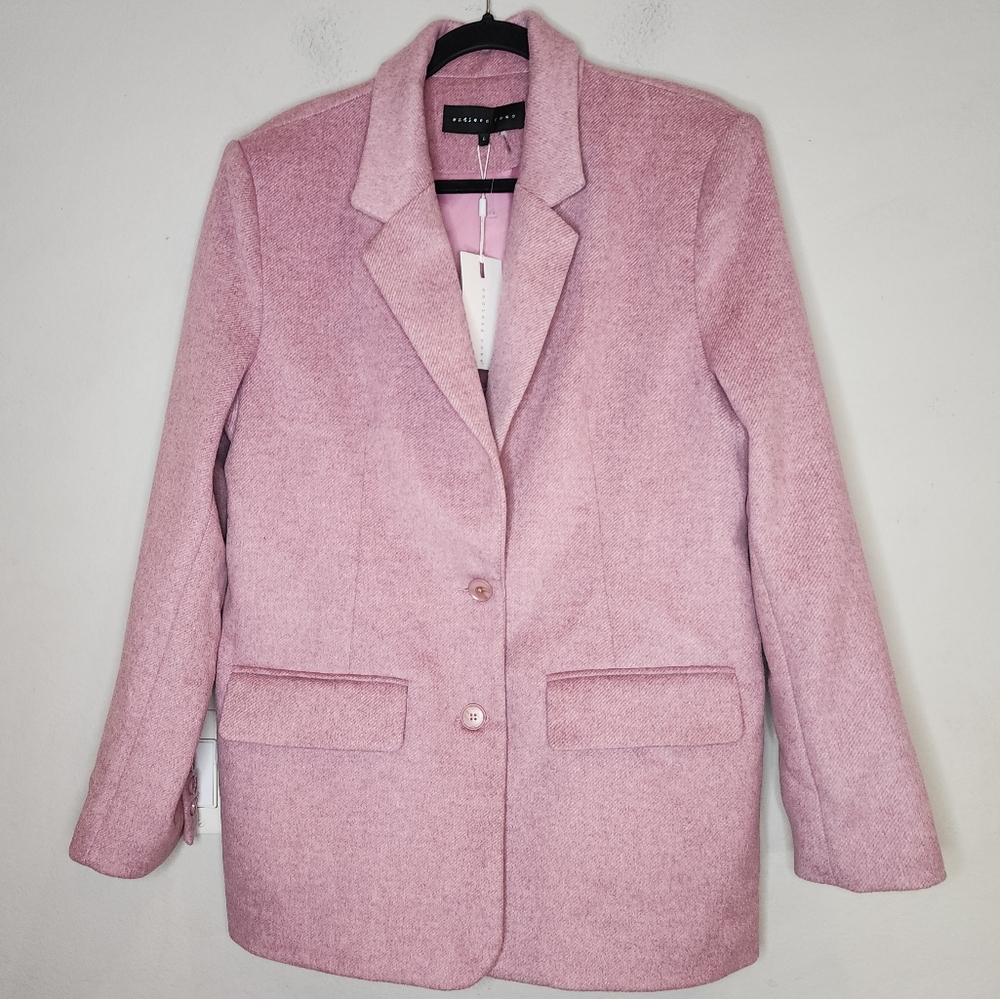 NWT Endless Rose Wool Blend Pink Purple Blazer Jacket Coat Size Large